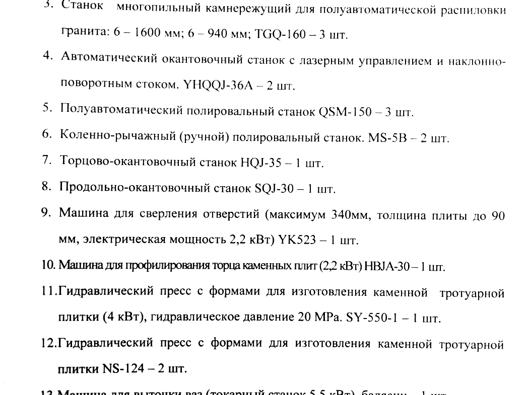 Камнеобрабатывающее предприятие (обработка гранита), 2 040 м2