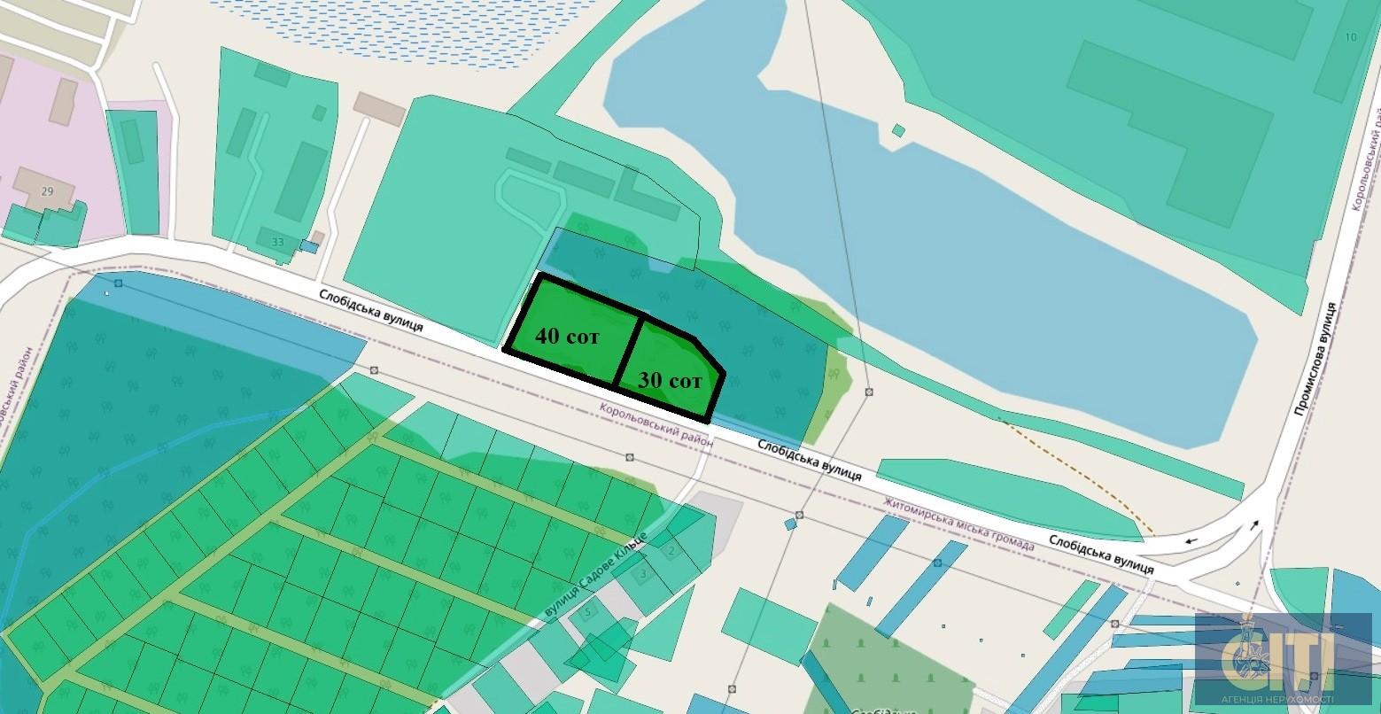 Продажа земельного участка коммерческого назначения, 40 сот. район Бумажной ф-ки Продаж земельної ділянки комерційного призначення, 40 сот. район Паперової ф-ки